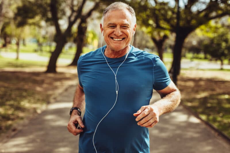 Man jogging outside