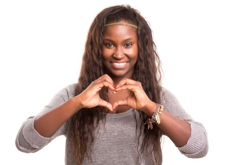 Woman making a heart with her hands